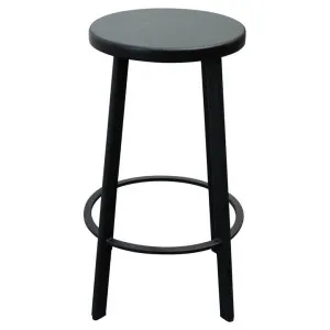 Osterby Metal Round Counter Steel, Timber Seat, Set of 2, Black by Conception Living, a Bar Stools for sale on Style Sourcebook