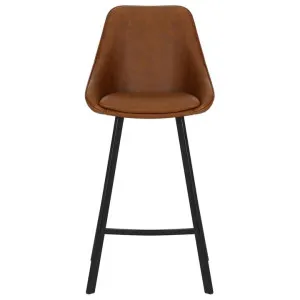 Nemo Commercial Grade Faux Leather High Back Kitchen Stool, Tan by Cora Bona, a Bar Stools for sale on Style Sourcebook