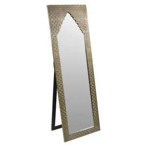 Kasbah Brass Clad Frame Cheval Mirror, 152cm, Antique Silver by Casa Uno, a Mirrors for sale on Style Sourcebook