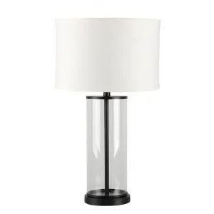 Left Bank Glass Base Table Lamp, Black / White by Cozy Lighting & Living, a Table & Bedside Lamps for sale on Style Sourcebook