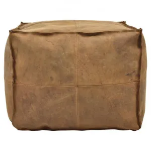 Napa Leather Square Bean Bag Ottoman, Tan by Casa Uno, a Ottomans for sale on Style Sourcebook