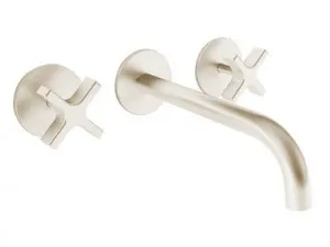 Milli Exo Wall Basin Set Brushed Nickel by Milli Exo, a Bathroom Taps & Mixers for sale on Style Sourcebook