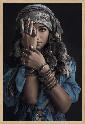 Moroccan Gypsy Tribal Woman In Blue by The Paper Tree, a Prints for sale on Style Sourcebook