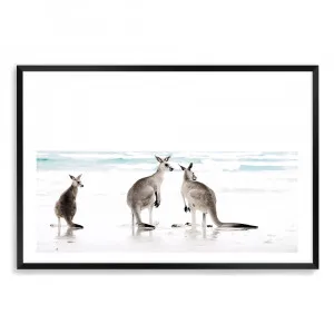 Kangaroos On The Beach | Coastal Hamptons by The Paper Tree, a Prints for sale on Style Sourcebook