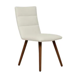 Hudson Dining Chair in Leather White / Blackwood Stain by OzDesignFurniture, a Dining Chairs for sale on Style Sourcebook
