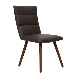 Hudson Dining Chair in Leather Black / Blackwood Stain by OzDesignFurniture, a Dining Chairs for sale on Style Sourcebook