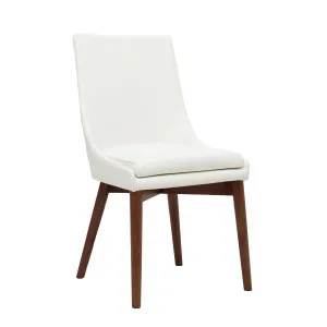 Highland Dining Chair in Leather White / Blackwood Stain by OzDesignFurniture, a Dining Chairs for sale on Style Sourcebook