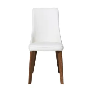 Panama Dining Chair in Leather Pure White / Blackwood Stain by OzDesignFurniture, a Dining Chairs for sale on Style Sourcebook