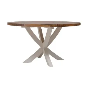 Mango Creek Round Dining Table 140cm in White / Clear Lacquer by OzDesignFurniture, a Dining Tables for sale on Style Sourcebook