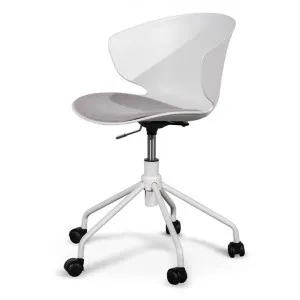 Betrillo White Office Chair - Light Grey Seat by Interior Secrets - AfterPay Available by Interior Secrets, a Chairs for sale on Style Sourcebook
