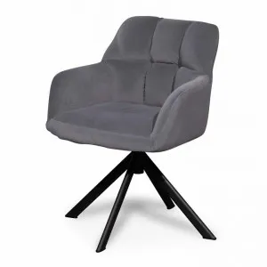 Collier Visitor Chair - Dark Grey Velvet with Black Legs by Interior Secrets - AfterPay Available by Interior Secrets, a Chairs for sale on Style Sourcebook