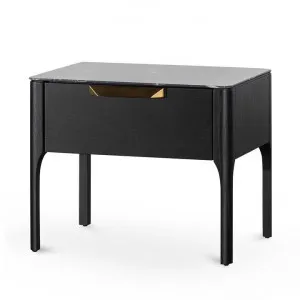 Allison Bedside Table - Black with Porcelain Marble Top by Interior Secrets - AfterPay Available by Interior Secrets, a Bedside Tables for sale on Style Sourcebook