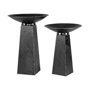 Sora 2 Piece Iron Firebowl / Planter Set, Gunmetal by Want GiftWare, a Plant Holders for sale on Style Sourcebook