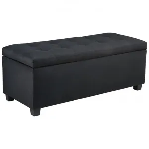 Edrom Fabric Storage Ottoman, Black by Emporium Oggetti, a Ottomans for sale on Style Sourcebook