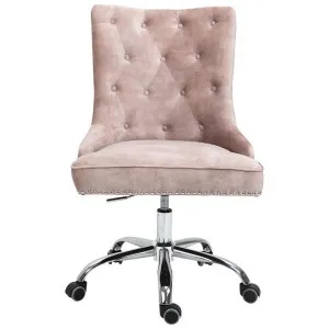 Will Velvet Fabric Office Chair, Champagne by ArteVista Emporium, a Chairs for sale on Style Sourcebook