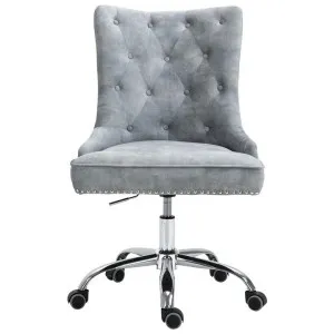 Will Velvet Fabric Office Chair, Silver by ArteVista Emporium, a Chairs for sale on Style Sourcebook