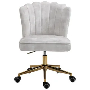 Flemings Velvet Fabric Office Chair, Beige by Emporium Oggetti, a Chairs for sale on Style Sourcebook