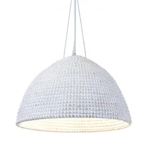 San Marco Rattan Pendant Light, Cream by Emac & Lawton, a Pendant Lighting for sale on Style Sourcebook