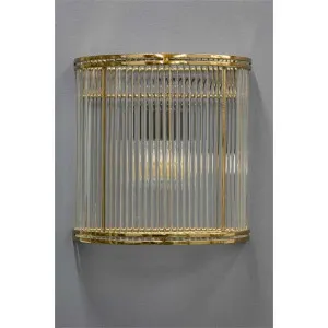Verre Half Round Glass Wall Light, Brass / Clear by Emac & Lawton, a Wall Lighting for sale on Style Sourcebook