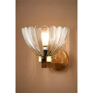 Otis Brass & Glass Wall Light, Antique Brass by Emac & Lawton, a Wall Lighting for sale on Style Sourcebook