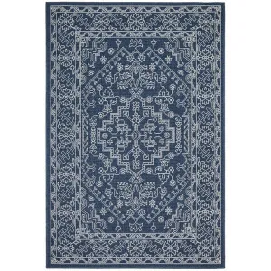 Seaside No.5555 Indoor / Outdoor Tribal Rug, 220x150cm, Navy by Rug Culture, a Outdoor Rugs for sale on Style Sourcebook