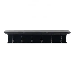 Halifax Mahogany Timber Coat Rack, 100cm, Distressed Black by Novasolo, a Wall Shelves & Hooks for sale on Style Sourcebook