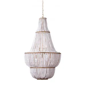 Sierra Beaded Chandelier, White / Gold by Cozy Lighting & Living, a Pendant Lighting for sale on Style Sourcebook