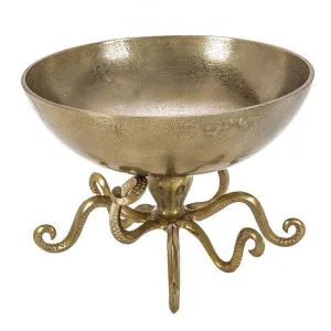 Octopus Aluminium Fruit Bowl, Antique Gold by Casa Uno, a Decorative Plates & Bowls for sale on Style Sourcebook