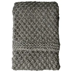 Porcko Knitted Throw, 130x170cm, Grey by Casa Bella, a Throws for sale on Style Sourcebook