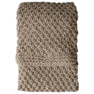 Porcko Knitted Throw, 130x170cm, Latte by Casa Bella, a Throws for sale on Style Sourcebook