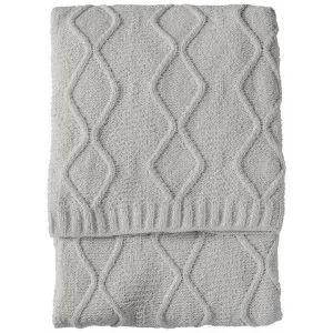 Patria Cable Knit Throw, 130x170cm, Melange Grey by Casa Bella, a Throws for sale on Style Sourcebook