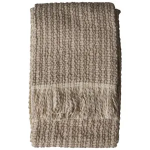 Miraca Cotton Blend Throw, 130x170cm, Taupe by Casa Bella, a Throws for sale on Style Sourcebook
