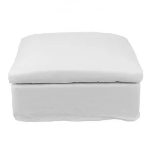Montauk Linen Slipcover Ottoman, White by COJO Home, a Ottomans for sale on Style Sourcebook