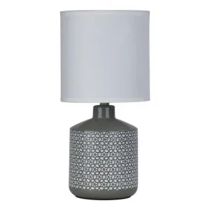 Celia Ceramic Base Table Lamp, Grey by Oriel Lighting, a Table & Bedside Lamps for sale on Style Sourcebook