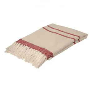 Cassidy Cotton Throw, 130x160cm, Sandstone / Brick by j.elliot HOME, a Throws for sale on Style Sourcebook