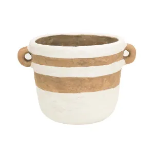 Portofino Planter 23x15.5cm in White/Natural by OzDesignFurniture, a Plant Holders for sale on Style Sourcebook