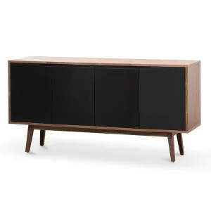 Marc 1.6m Sideboard Buffet Unit - Walnut with Black Doors by Interior Secrets - AfterPay Available by Interior Secrets, a Sideboards, Buffets & Trolleys for sale on Style Sourcebook