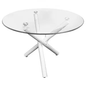 Orion Glass & Metal Round Dining Table, 100cm by HOMESTAR, a Dining Tables for sale on Style Sourcebook