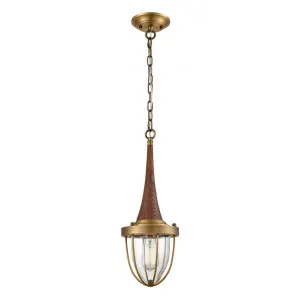 Pendolo Iron & Wood Pendant Light, Satin Brass by CLA Ligthing, a Pendant Lighting for sale on Style Sourcebook