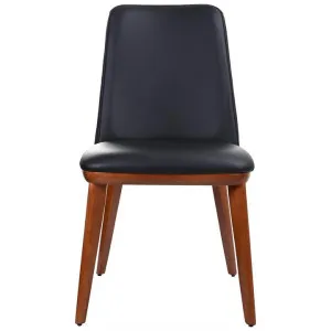 Benato Leather Dining Chair, Black / Blackwood by OZW Furniture, a Dining Chairs for sale on Style Sourcebook