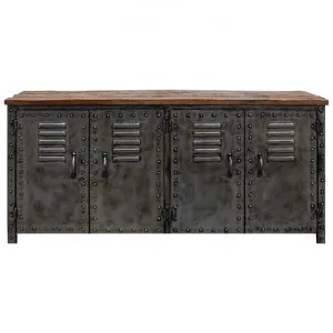 Bextor Iron Locker 4 Door Sideboard, 152cm by Philbee Interiors, a Sideboards, Buffets & Trolleys for sale on Style Sourcebook