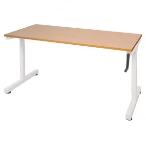 Triumph Height Adjustable Office Desk, 180cm, Beech / White by Rapidline, a Desks for sale on Style Sourcebook
