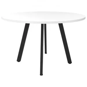 Eternity Round Office Meeting Table,  90cm, White / Black by Rapidline, a Desks for sale on Style Sourcebook