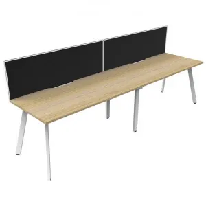 Eternity Office Desk with Screen, 2 Person, 300cm, Oak / White by Rapidline, a Desks for sale on Style Sourcebook