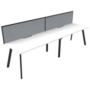 Eternity Office Desk with Screen, 2 Person, 300cm, White / Black by Rapidline, a Desks for sale on Style Sourcebook