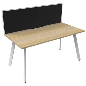 Eternity Office Desk with Screen, 150cm, Oak / White by Rapidline, a Desks for sale on Style Sourcebook