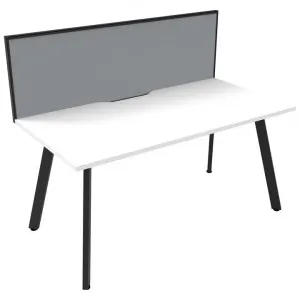 Eternity Office Desk with Screen, 180cm, White / Black by Rapidline, a Desks for sale on Style Sourcebook