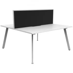 Eternity Back-To-Back Office Workstation with Screen, 2 Person, 150cm, White by Rapidline, a Desks for sale on Style Sourcebook