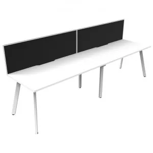 Eternity Office Desk with Screen, 2 Person, 240cm, White by Rapidline, a Desks for sale on Style Sourcebook