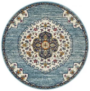 Babylon 202 Blue Round Rug by Rug Culture, a Contemporary Rugs for sale on Style Sourcebook